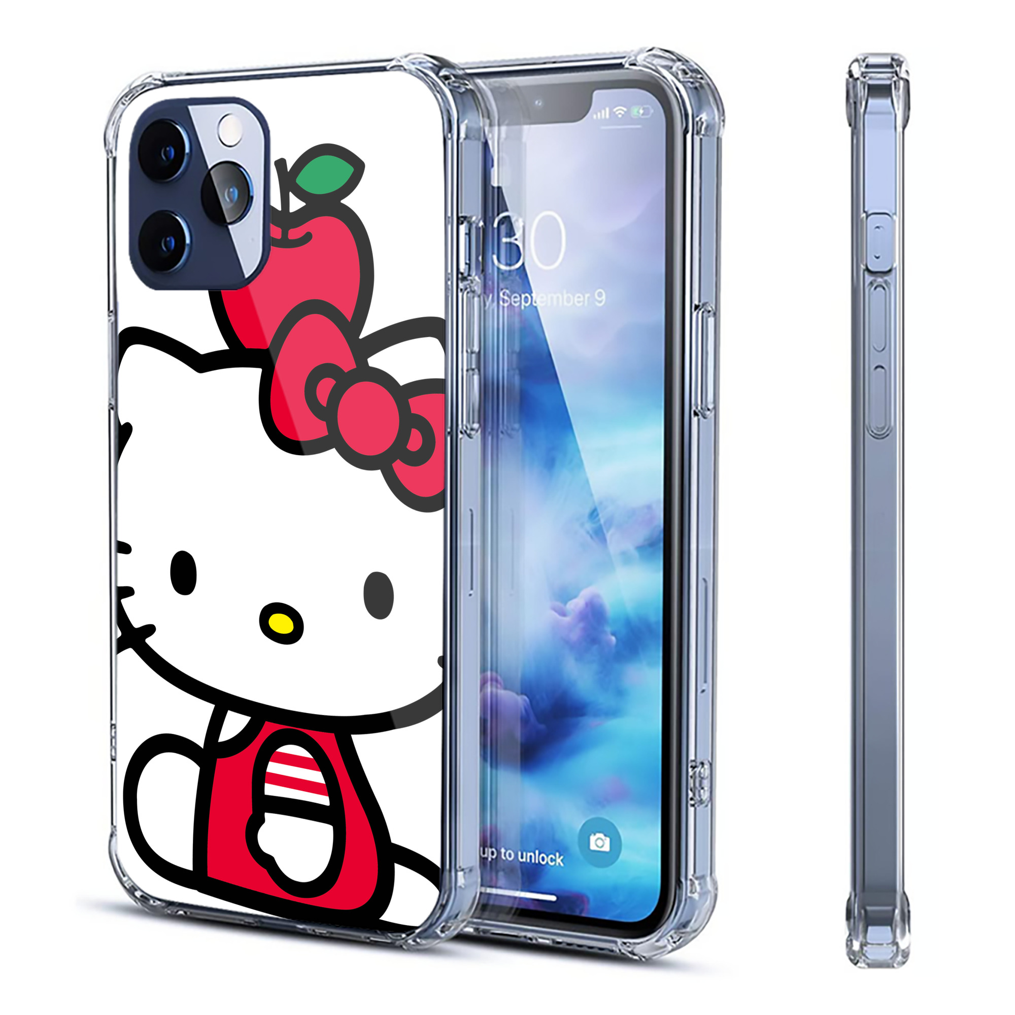 （画像用） Hello Kitty ハローキティ 【iPhone 12シリーズ対応】透明スマホケース（クリアソフトケース）
